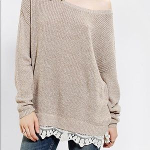 Pind and Needles Lace Trim Sweater